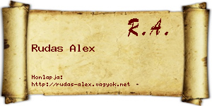 Rudas Alex névjegykártya